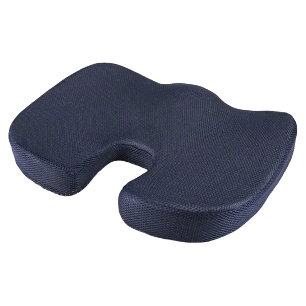 Breathable Memory Foam Cushion Chair Cushion-Navy blue Netcloth