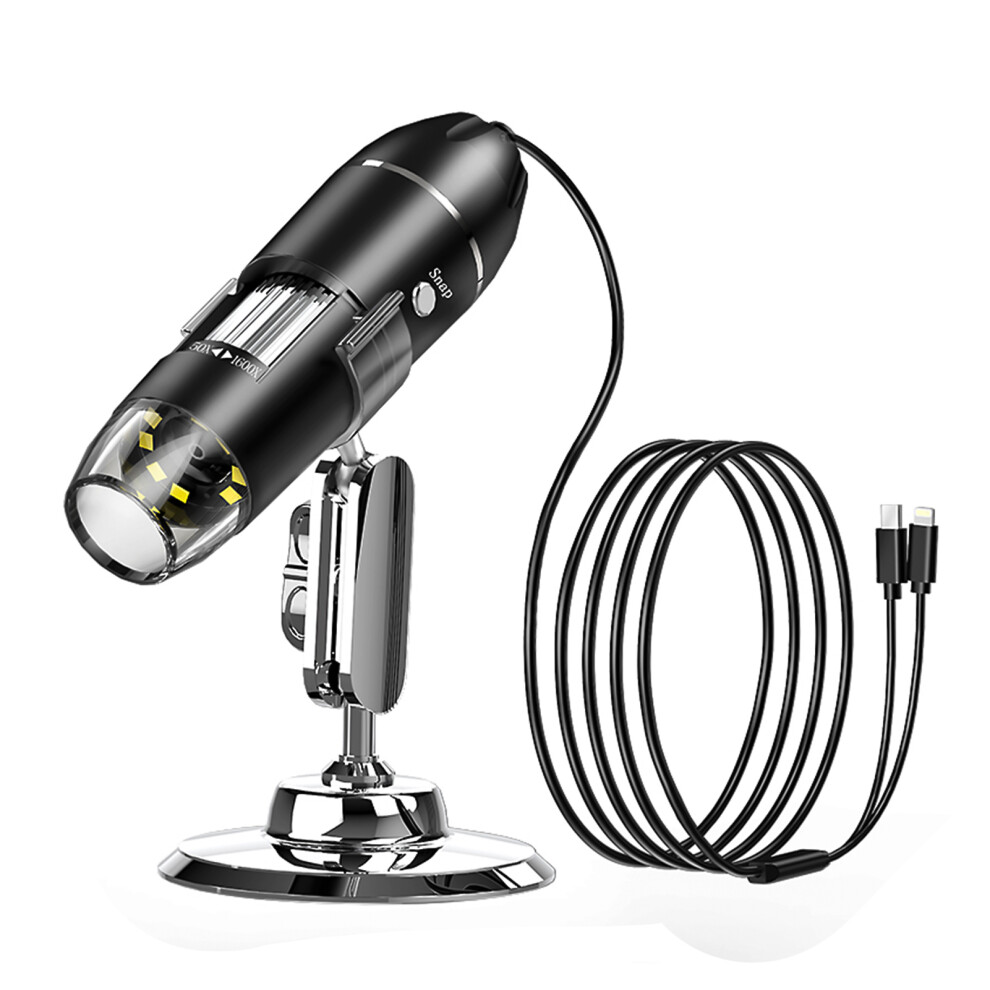 Usb Handheld Microscope 50X-1600X With Adjustable Stand & Led Lights For Ios & Android 4671363958183
