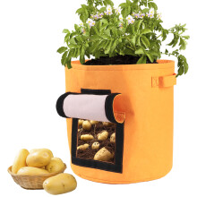 Vegetable Grow Bag For Tomatoes And Potatoes Durable Nonwoven Fabric Grower Bags With Easy Access Window Memory Foam Microfiber Touch Finish