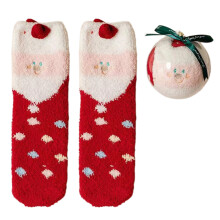 Decorative Christmas Coral Velvets Slipper-Christmas polka dot