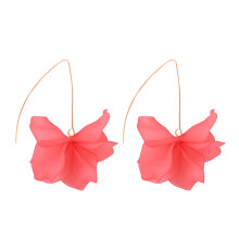 Brincos Boho com Pétalas de Rosa em Resina - Brincos Longos de Acrílico com Flores em Camadas - Vermelho