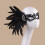 Feathers Masquerade Mask Eyemask Halloween Mardi Gras-Black 5