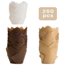 Forminhas para Muffin Tulip, 250 unidades, Forminhas para Cupcake, Antigordura, 3 Cores, para Casamento e Aniversário, da DF DUAlFERV