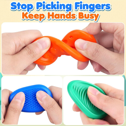 Fidget Toys Αισθητηριακή Πέτρα για Παιδιά: Σετ 6 τεμαχίων με υφή, μαλακή πέτρα ανη 2