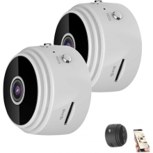 2x Vogelhaus mit kabelloser Außenkamera, 720p-Kamera mit Nachtsichtfunktion, WLAN-Kamera, Weiß