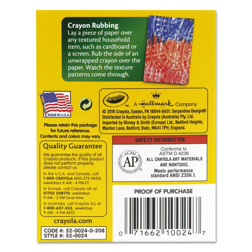 Crayola Classic Color Pack Crayons, Tuck Box, 24/Box 2