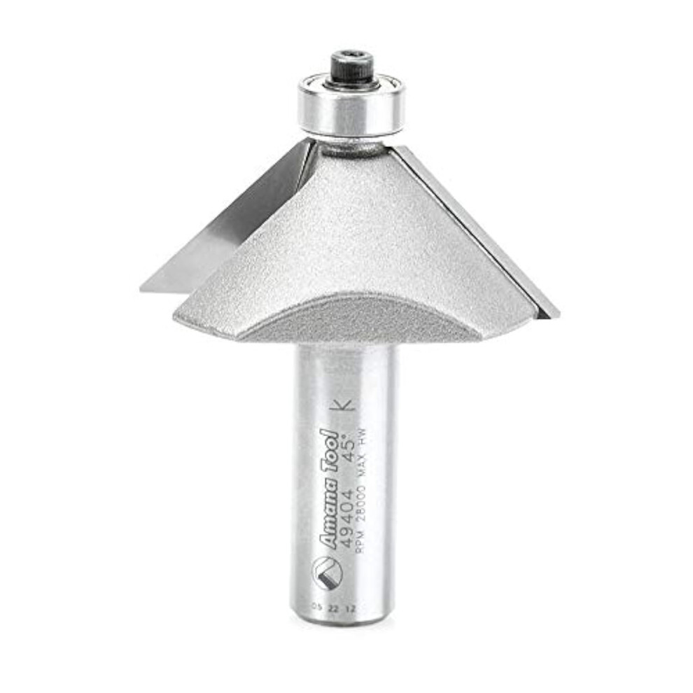 Amana Tool - 49404 Carbide Tipped Chamfer 45 X 1-31/32"""" Dia X 3/4 X 1/2 Shank 738685894040