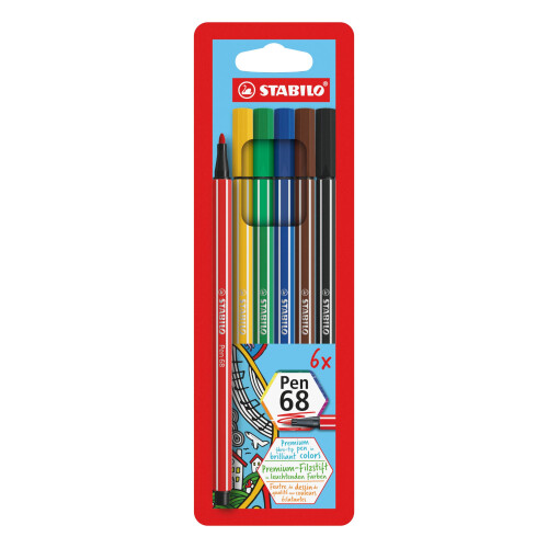 Stabilo Nylon Point 68 Pen Fine 1.0mm Assorted Colours