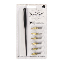 Speedball C-Serie Schriftstift-Set - 1 Stifthalter mit 6 Spitzen