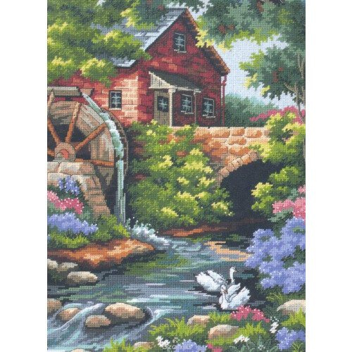 D02484 - Dimensions Needlepoint Kit - Old Mill Cottage 1