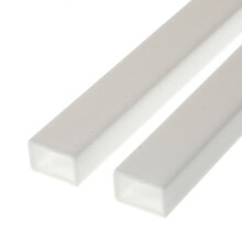 EverGreen EVG259 0.25 x 0.38 in. Styrene Rectangle Tube Railroad Building Supply, White