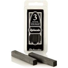 Derwent Alphacolor Tizas Pastel Suaves, Carbón, 3 Tizas por Caja (105C)