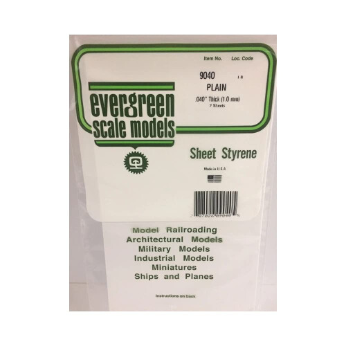 Evergreen White Sheet .040 x 6 x 12 (2) 2