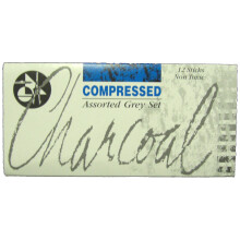 Jakar 7623 Assorted Greys Compressed Charcoal Stick (pakke med 12)