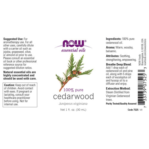 NOW Foods (30 ml.) Now Foods, Essential Oils, Cedarwood, 30ml 1