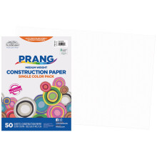 Prang (anciennement SunWorks) Papier de construction Blanc brillant 30,5 x 45,7 cm, 50 feuilles