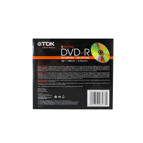 TDK DVD-R Discos DVD grabables DVD-R47FS5 2