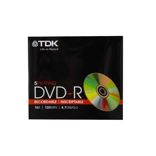 TDK DVD-R Discos DVD grabables DVD-R47FS5 1