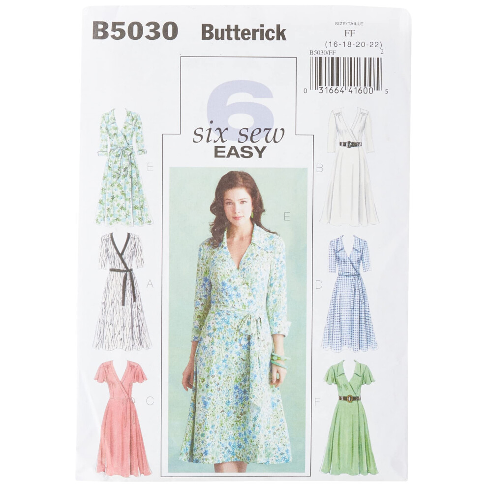 Butterick Misses' Dress, Belt And Sash-Ff (16-18-20-22) -*Sewing Pattern*