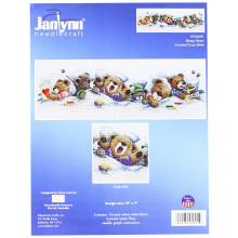 Janlynn 195-0601 14 Count Sleepy Bears Broderikit, 19 x 7 tum