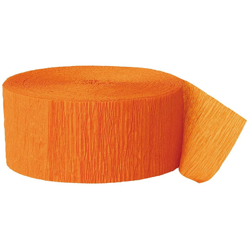 (One Size, Orange) Unique Party Crepe Streamer Roll (81ft)