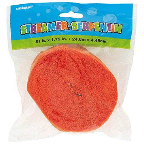 (One Size, Orange) Unique Party Crepe Streamer Roll (81ft) 1