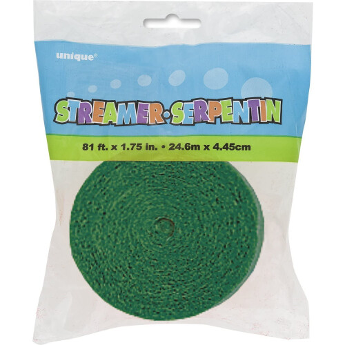 (One Size, Emerald Green) Unique Party Crepe Streamer Roll (81ft) 2