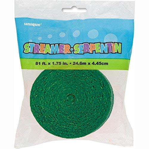 (One Size, Emerald Green) Unique Party Crepe Streamer Roll (81ft) 1