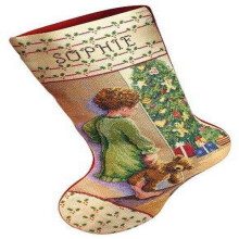 Janlynn 015-0238 Kreuzstichset, 46 cm x 25 cm, Weihnachtsstrumpf, Weiß
