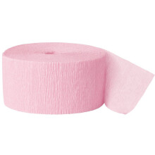 (One Size, Pastel Pink) Unique Party Crepe Streamer Roll (81ft)