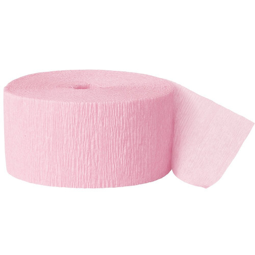 (One Size, Pastel Pink) Unique Party Crepe Streamer Roll (81ft)
