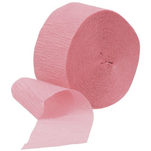(One Size, Pastel Pink) Unique Party Crepe Streamer Roll (81ft) 1