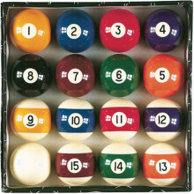Viper Billiard Master 2-1/4"""" Regleringsstorlek Biljard-/poolbollar komplett set med 16 bollar
