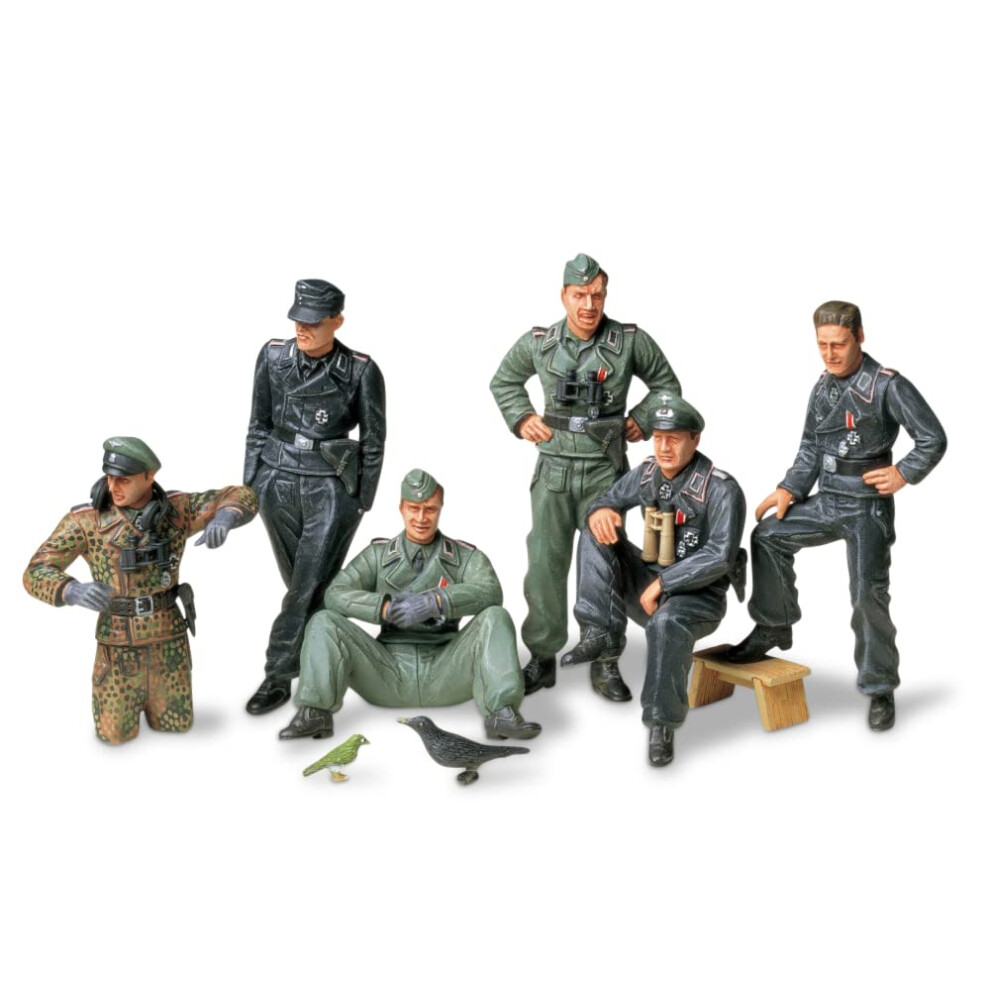 Tamiya 300035201 – Set 1: 35 WWII Figures German Tank besatzung. I. Ruhe (6)