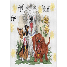 Janlynn 38-0204 Suzy's Zoo Hundar från Duckport Mini Broderikit, 7 x 5 tum