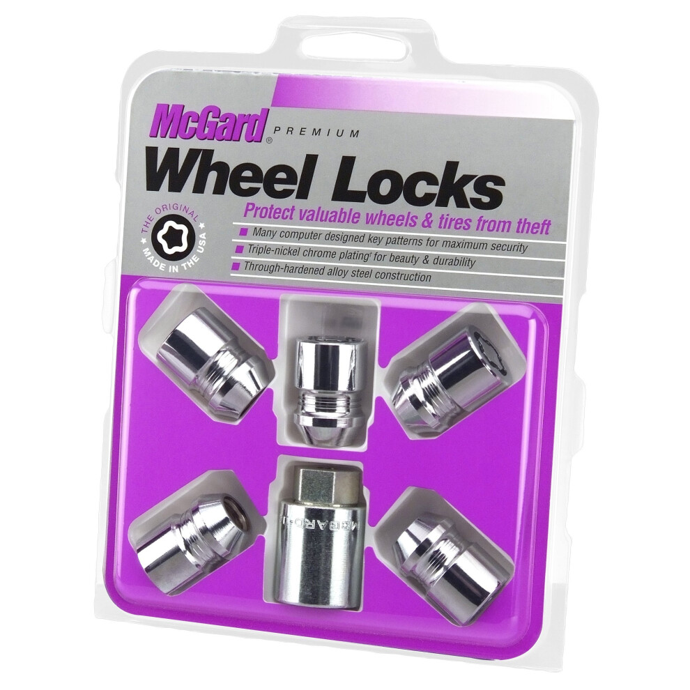 Mcgard 24552 Chrome Cone Seat Wheel Locks (M12 X 1.25 Thread Size) - Set Of 5 083509245523