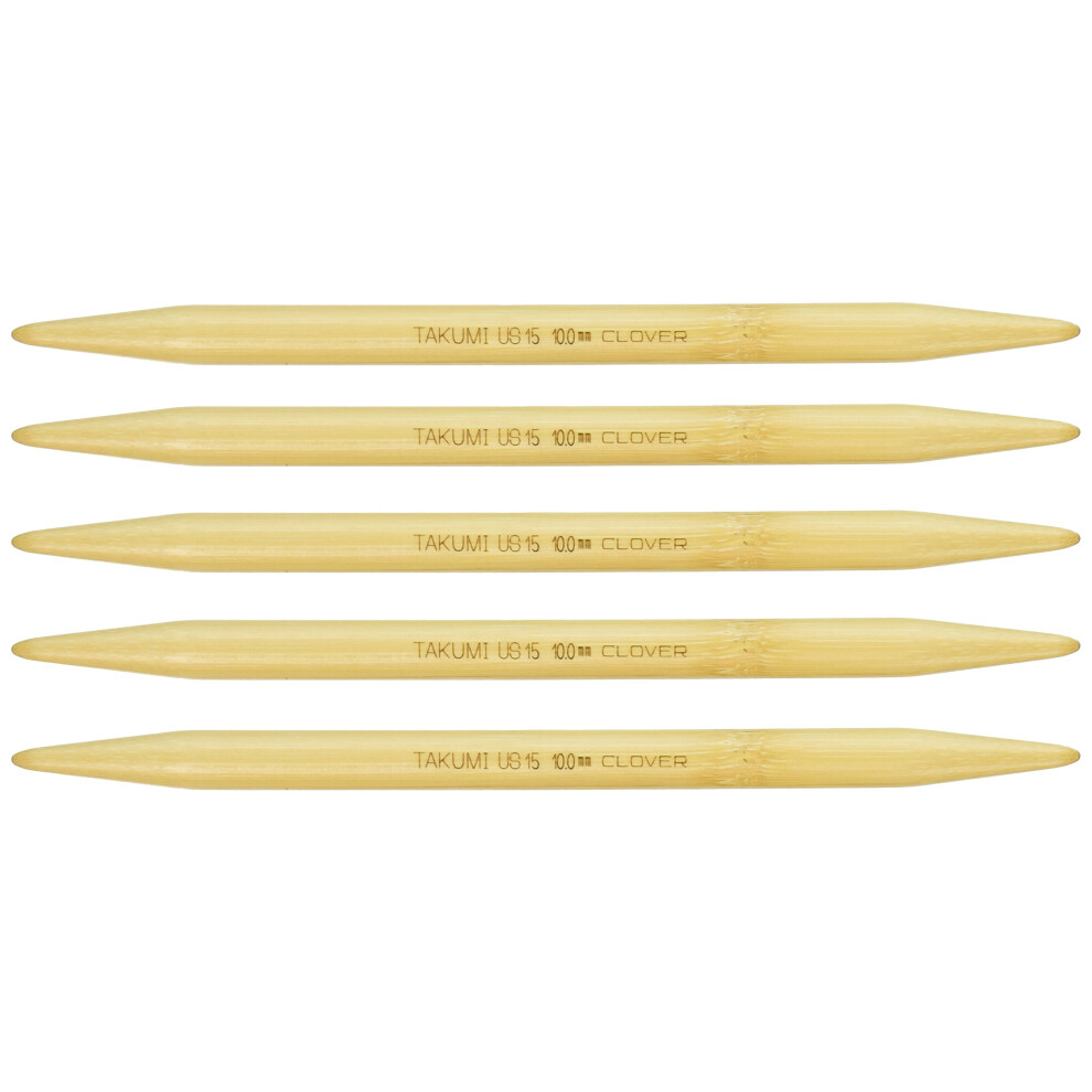 Takumi Bamboo Double Point Knitting Needles 7" 5/Pkg-Size 15/10mm 3015-15