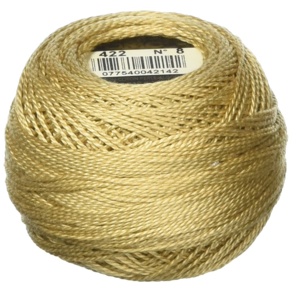 Dmc Pearl Cotton Ball Size 8 87Yd-Light Hazelnut Brown 116 8-422 White,Brown