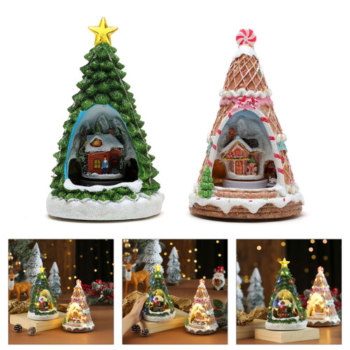 Weihnachtsbaum-Spieluhr mit rotierendem Zug,-A 2