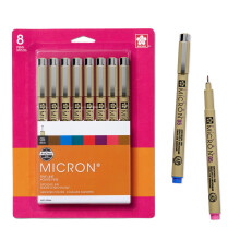 SAKURA Pigma Micron Fineliner-pennen - Archival zwart gekleurde inktpennen voor schrijven, tekenen, journaling - 05 puntgrootte - 8-pack