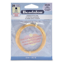 Beadalon Schmuckdraht, rund, goldfarben, 20 Gauge, 19,7 m