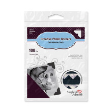 Scrapbook Adhesives Paper Photo Corners Self-Adhesive 108/Pk-Black