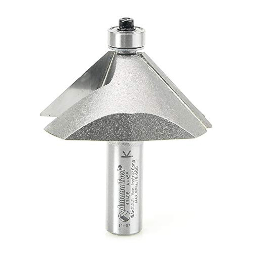Amana Tool - 49406 Carbide Tipped Chamfer 45 X 2-3/8 Dia X 1"""" 2 Shank 738685894064