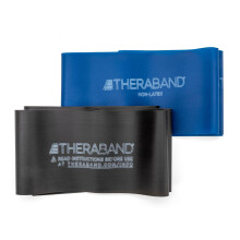 THERABAND Weerstandsbanden Set, Geavanceerde Kit, Blauw, Zwart, Niet-Latex Elastische Band voor Oefening & Fysiotherapie