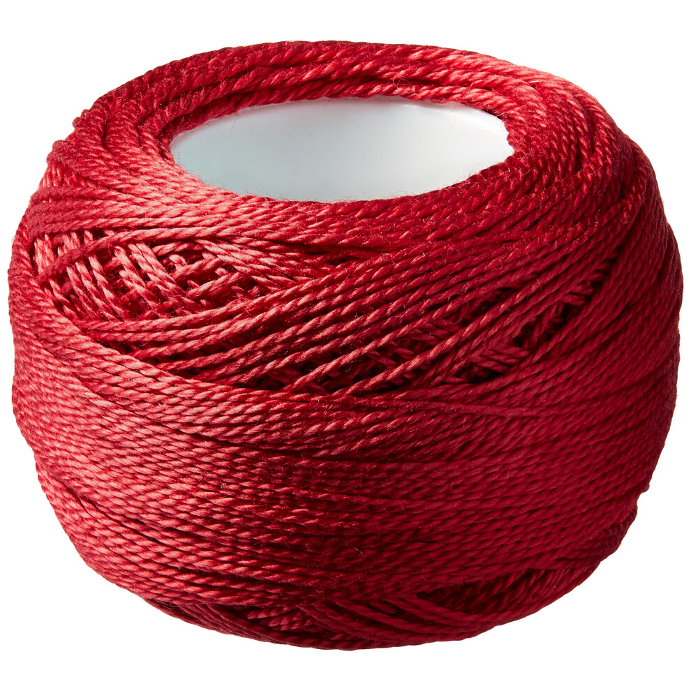 Dmc Pearl Cotton Ball Size 8 87Yd-Dark Rose White