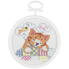 Janlynn Drömmande Katt Mini Broderikit