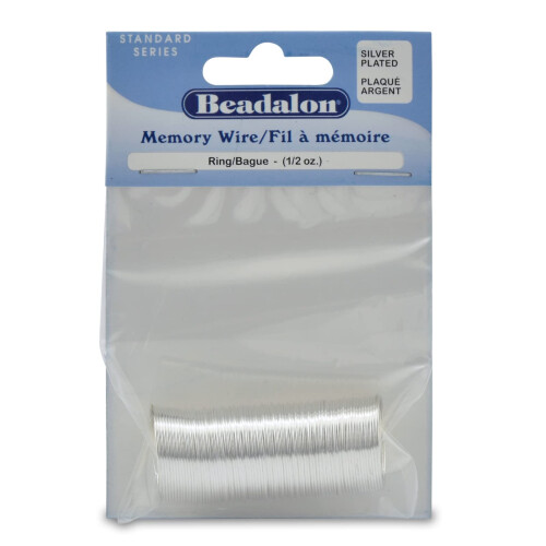 Beadalon Karbonstål Memory Wire, Rund, Ring, Silverpläterad, 0.5 oz, ca 99 spolar
