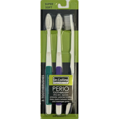 Dr. Collins Perio tandborste (frger varierar) 3 Count (Pack of 1)
