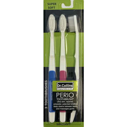 Dr. Collins Perio tandborste (frger varierar) 3 Count (Pack of 1) 1