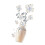 Decorative Elegant 3D Four Leaf Flower Vase Wall Art Sticker 1